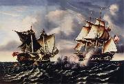 Thomas Chambers Capture of H.B.M.Frigate Macedonian by U.S.Frigate United States oil painting on canvas